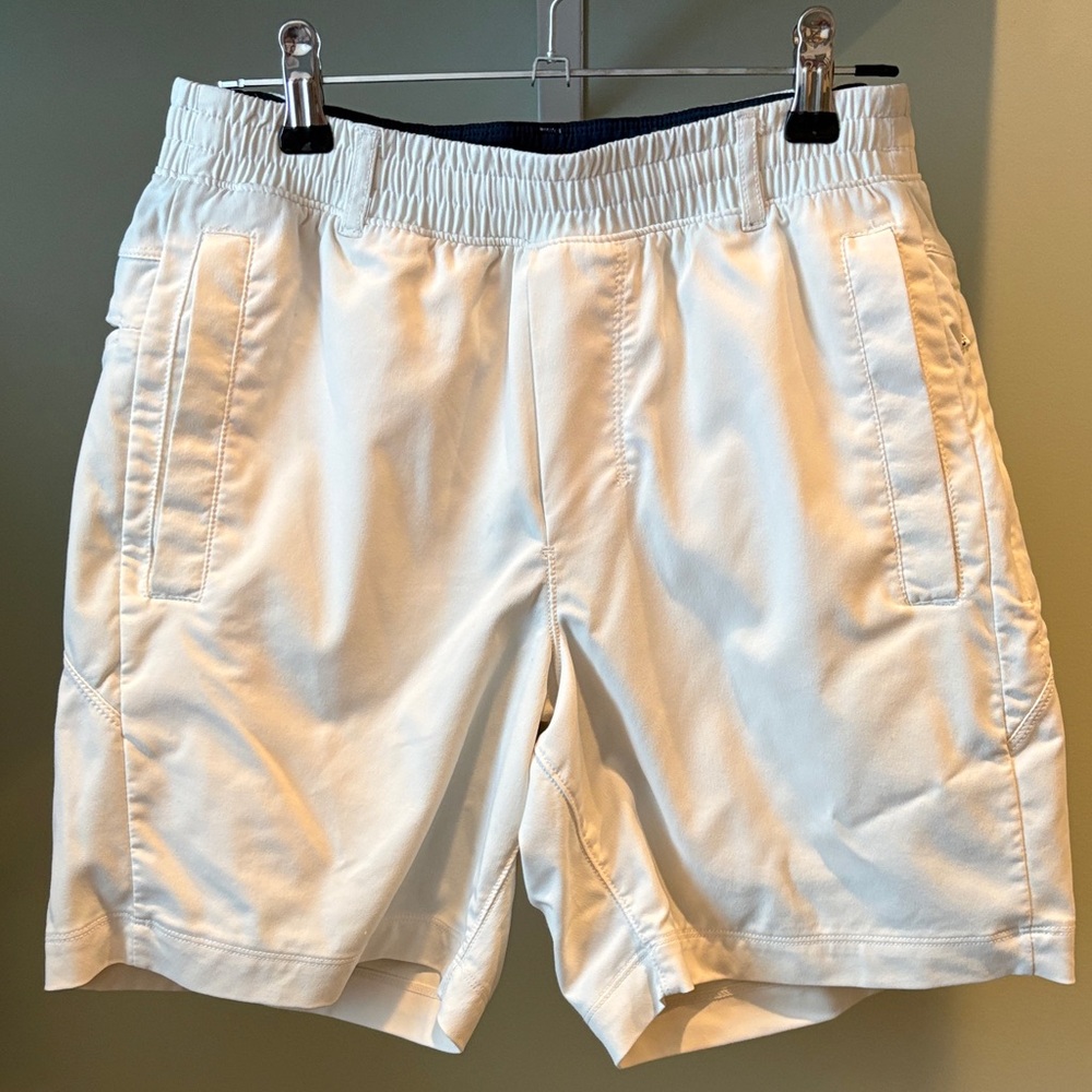 Birddogs Men's Khaki Shorts, White, Size Small, Regular 7” Inseam